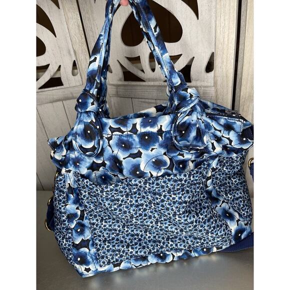 MARC BY MARC JACOBS Bright Blue Baby Travel Weekender Shopper Tote Bag Floral - Picture 2 of 10